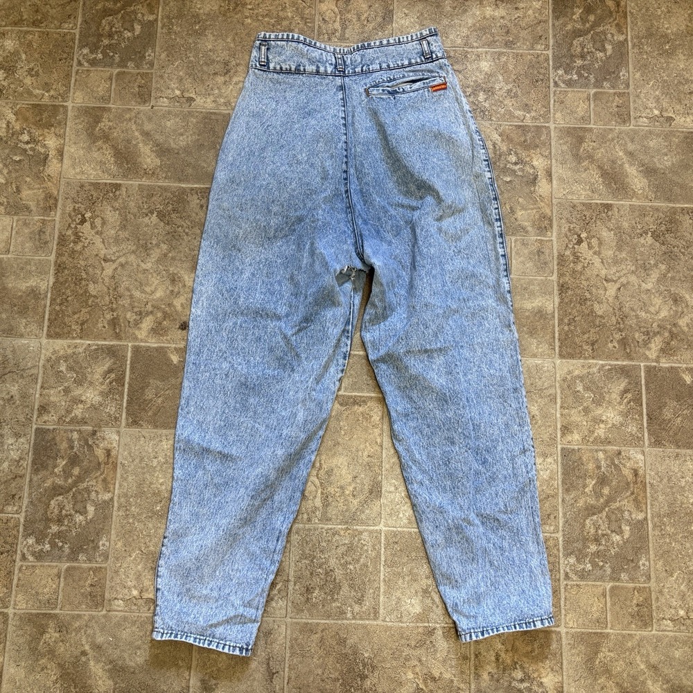Vintage Jordache Studio Acid Wash Pleated Jeans Sz 15/16 Night Waist Mom 80's - Picture 4 of 7